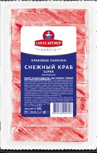 СНЕЖНЫЙ КРАБ УП.500Г (САНТА-БРЕМОР)