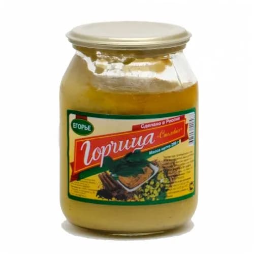 Горчица столовая стеклянная банка "Егорьевск" — фото 1